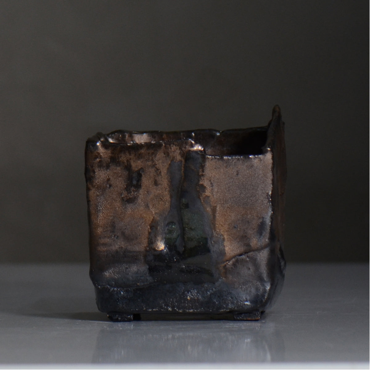 川合 牧人 / cube ブロンズ / mk2_cb10_s / 約φ10cm / 植木鉢