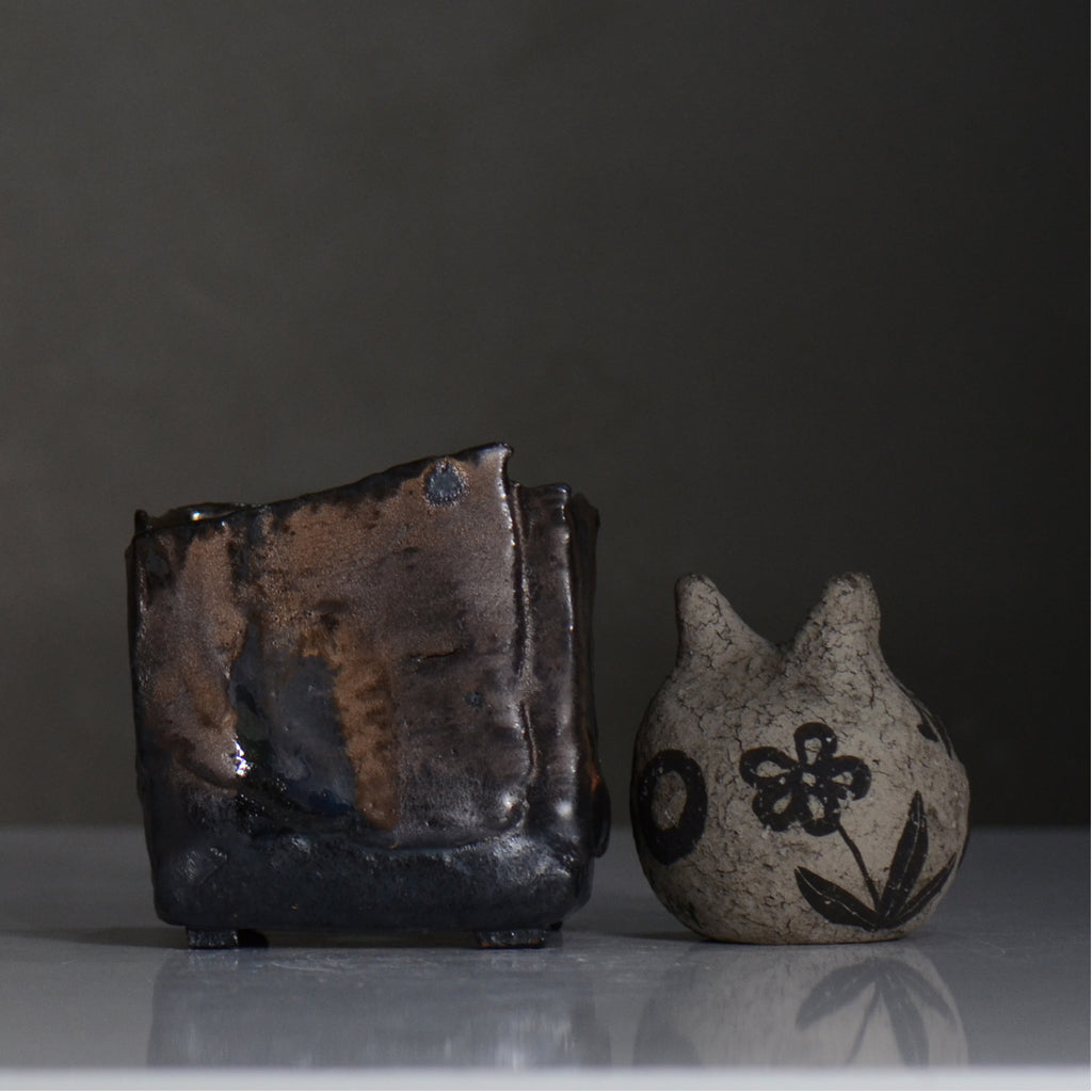 川合 牧人 / cube ブロンズ / mk2_cb10_s / 約φ10cm / 植木鉢
