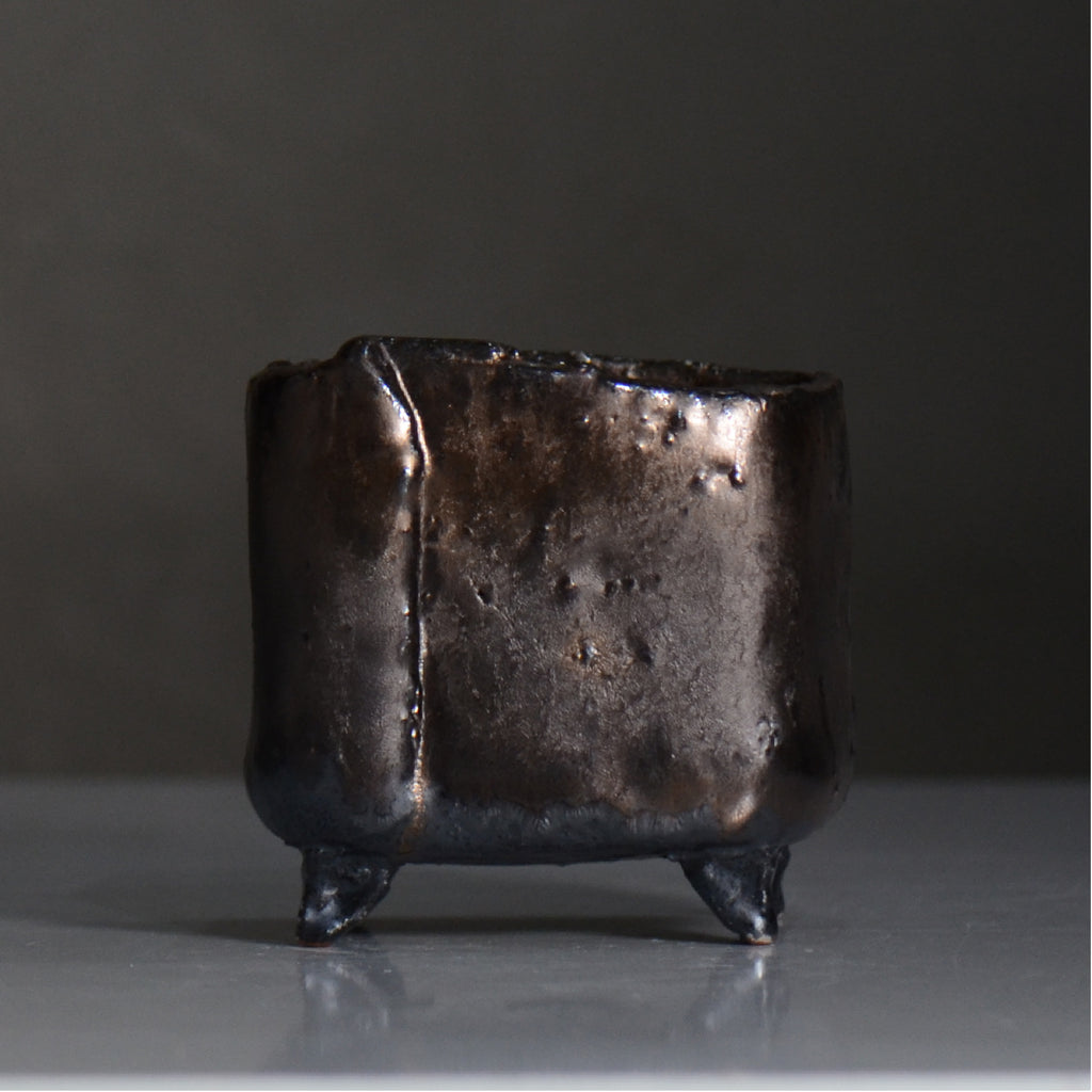 川合 牧人 / cube ブロンズ / mk2_cb11_s / 約φ10.3cm / 植木鉢