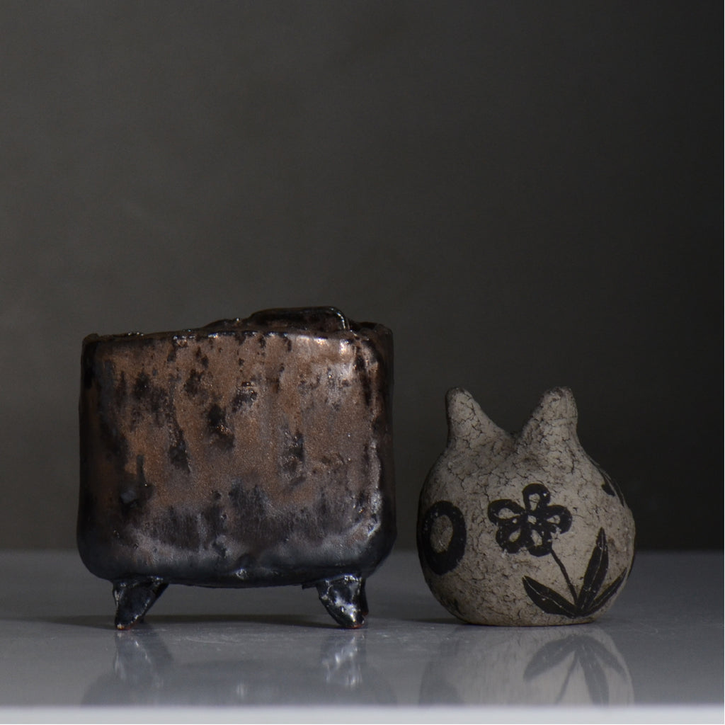 川合 牧人 / cube ブロンズ / mk2_cb11_s / 約φ10.3cm / 植木鉢