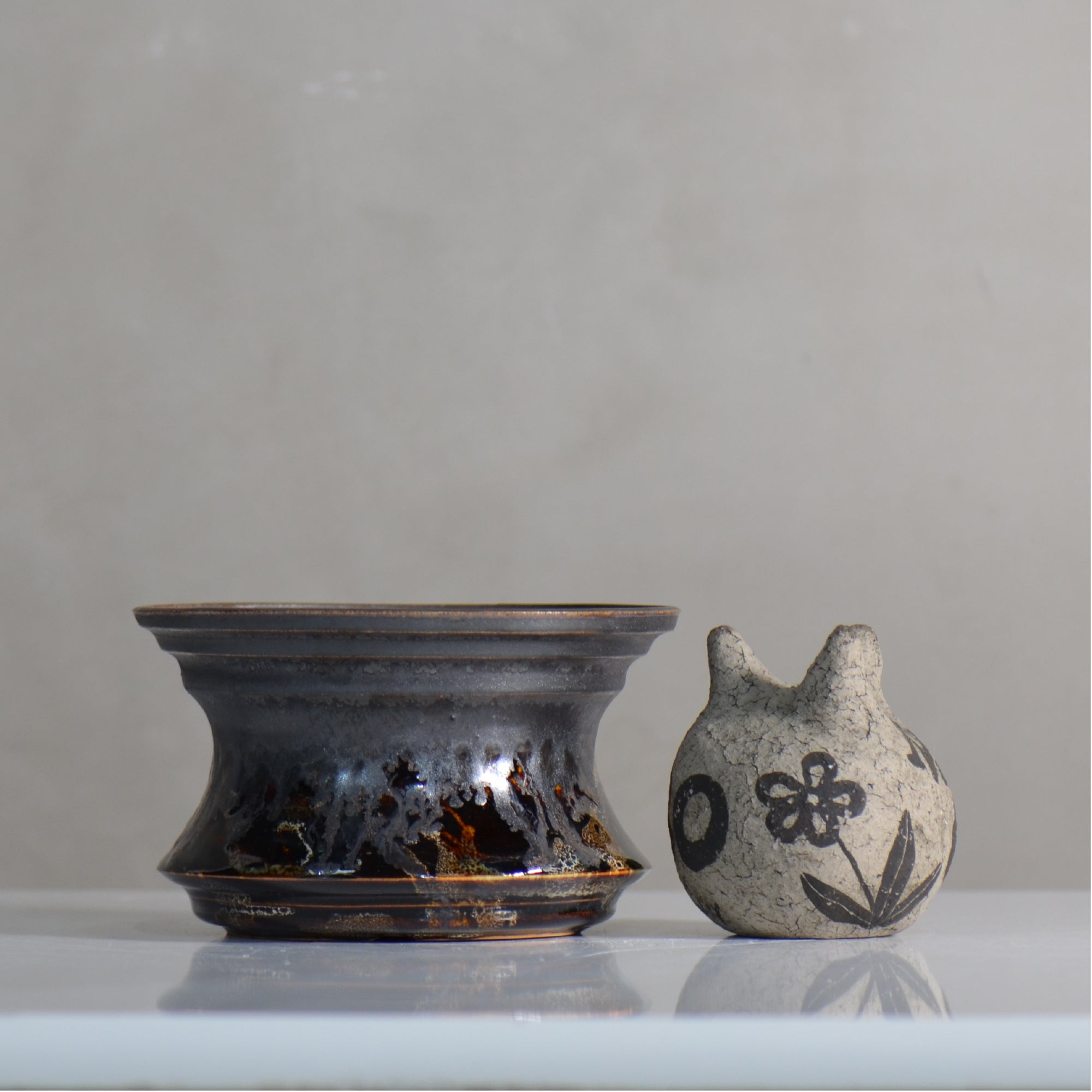 黄鍛泥　植木鉢　祐太郎造　送料込み260125 make plants pot / ドロロ/ mn_do14_m / 約14.5cm / 植木鉢 – ハチラボ