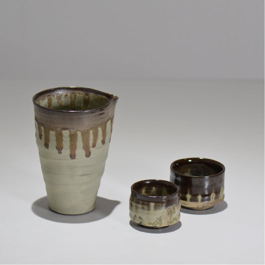 仲田 唯希人 / 笠間長石釉片口ぐい呑みセット / ny_03