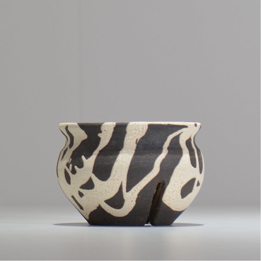 沼野 秀章 / 黒二白 / S / nh2_bwh02_s / 約φ10.9cm / 植木鉢