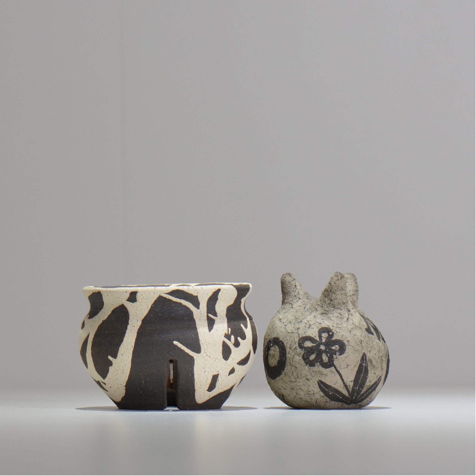 沼野 秀章 / 黒二白 / S / nh2_bwh02_s / 約φ10.9cm / 植木鉢