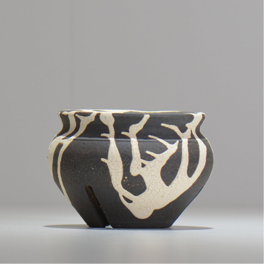 沼野 秀章 / 黒二白 / S / nh2_bwh03_s / 約φ11.2cm / 植木鉢