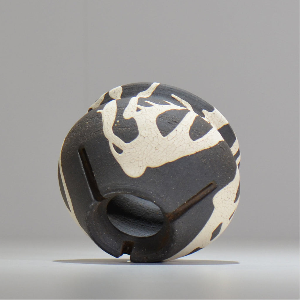 沼野 秀章 / 黒二白 / S / nh2_bwh03_s / 約φ11.2cm / 植木鉢