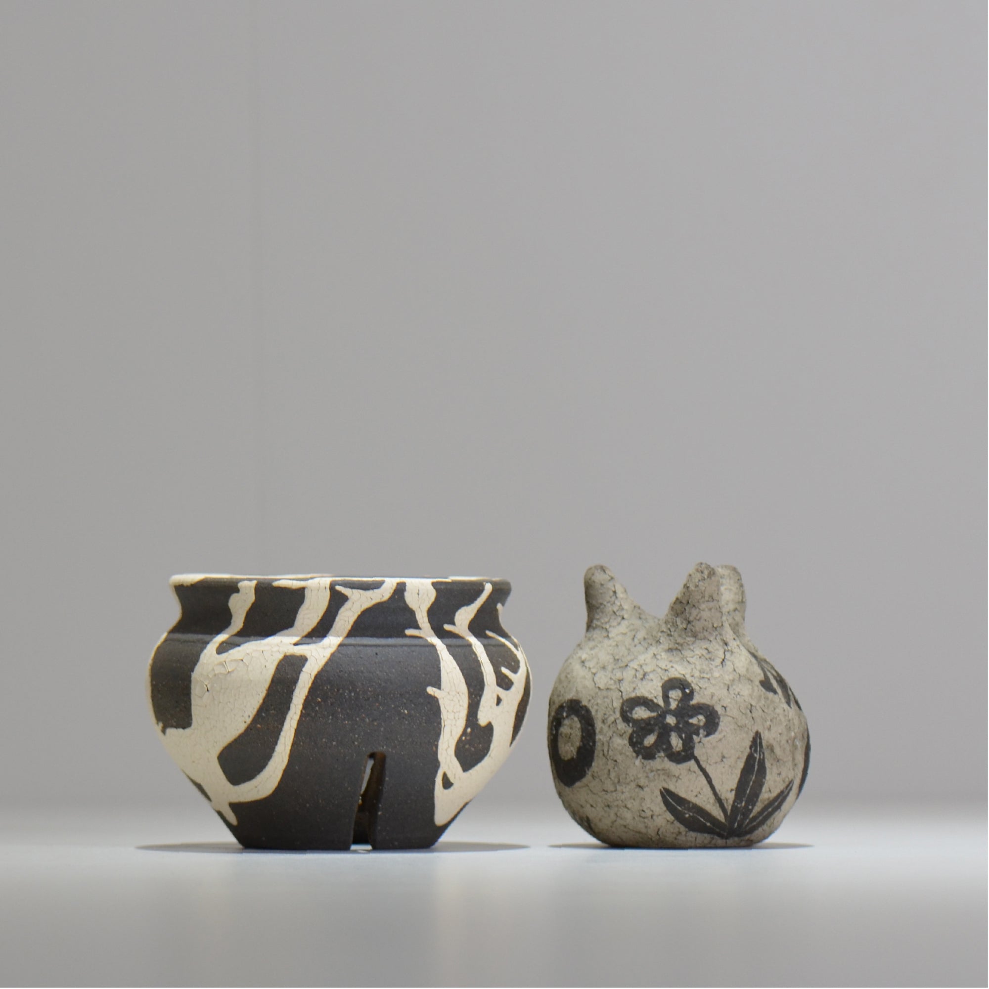 沼野 秀章 / 黒二白 / S / nh2_bwh03_s / 約φ11.2cm / 植木鉢