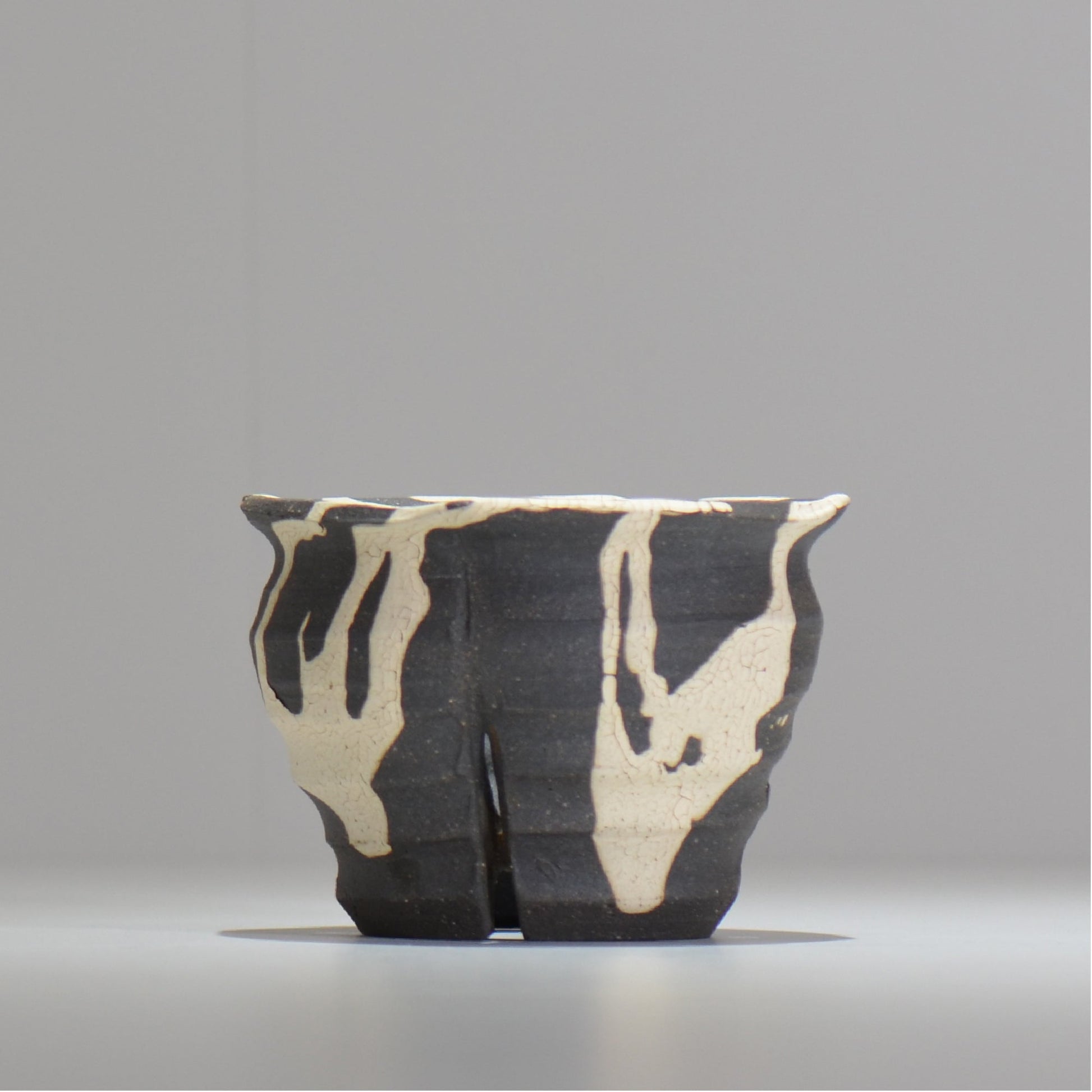 沼野 秀章 / 黒二白 / S / nh2_bwh04_s / 約φ11.8cm / 植木鉢