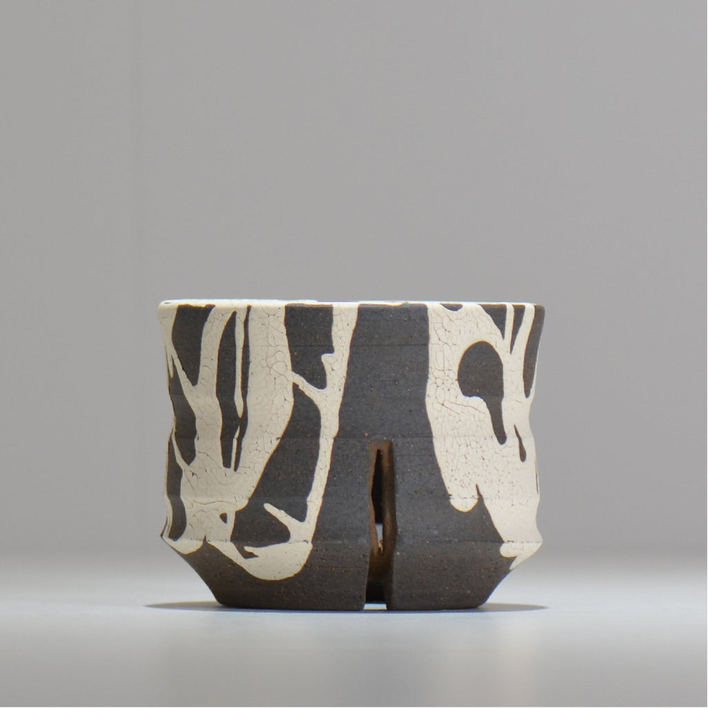 沼野 秀章 / 黒二白 / S / nh2_bwh06_s / 約φ10.3cm / 植木鉢