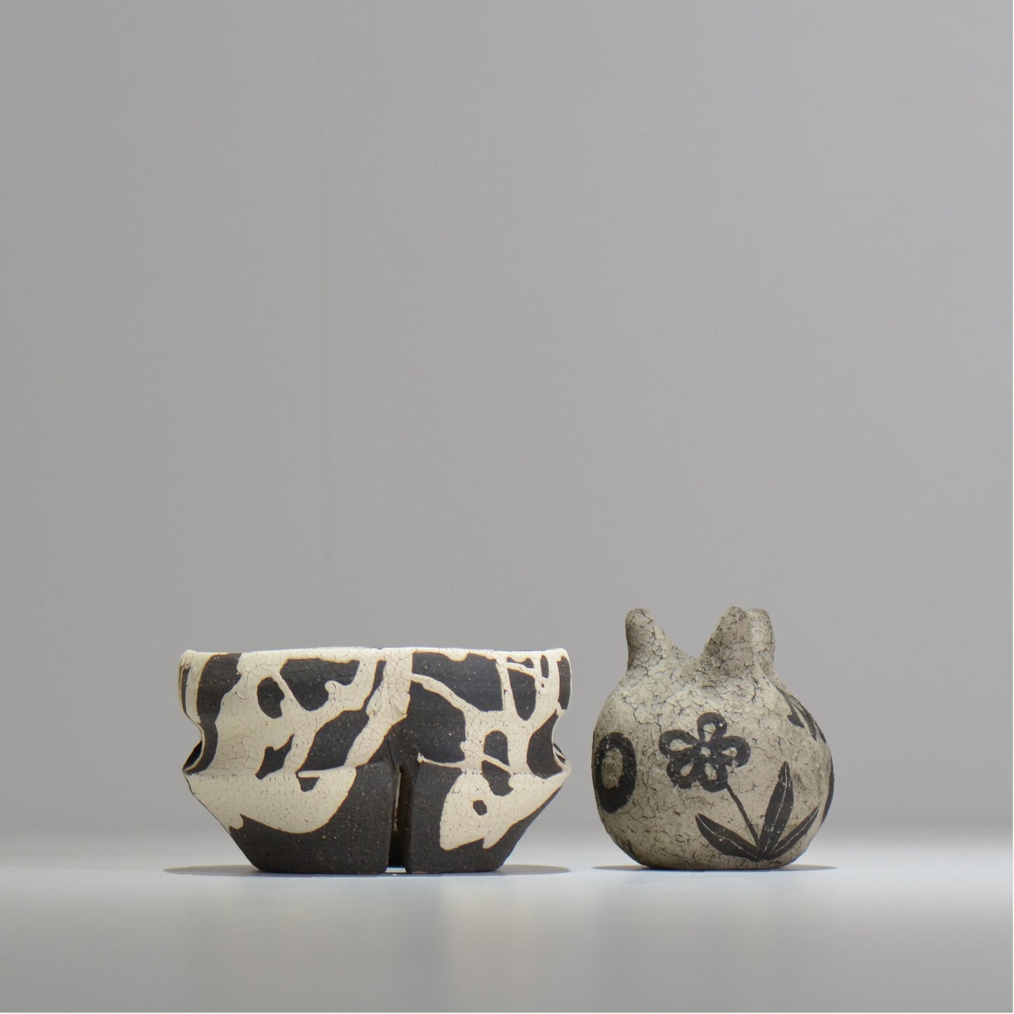 沼野 秀章 / 黒二白 / M / nh2_bwh07_m / 約φ12.3cm / 植木鉢