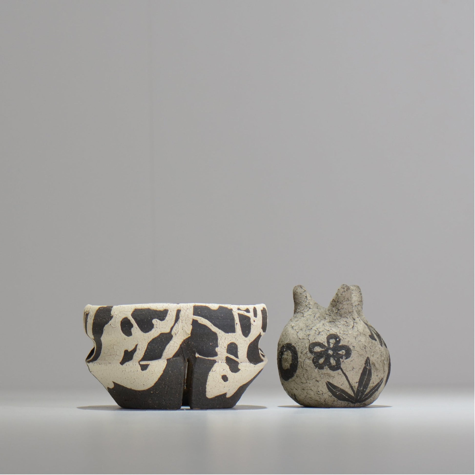 沼野 秀章 / 黒二白 / M / nh2_bwh07_m / 約φ12.3cm / 植木鉢