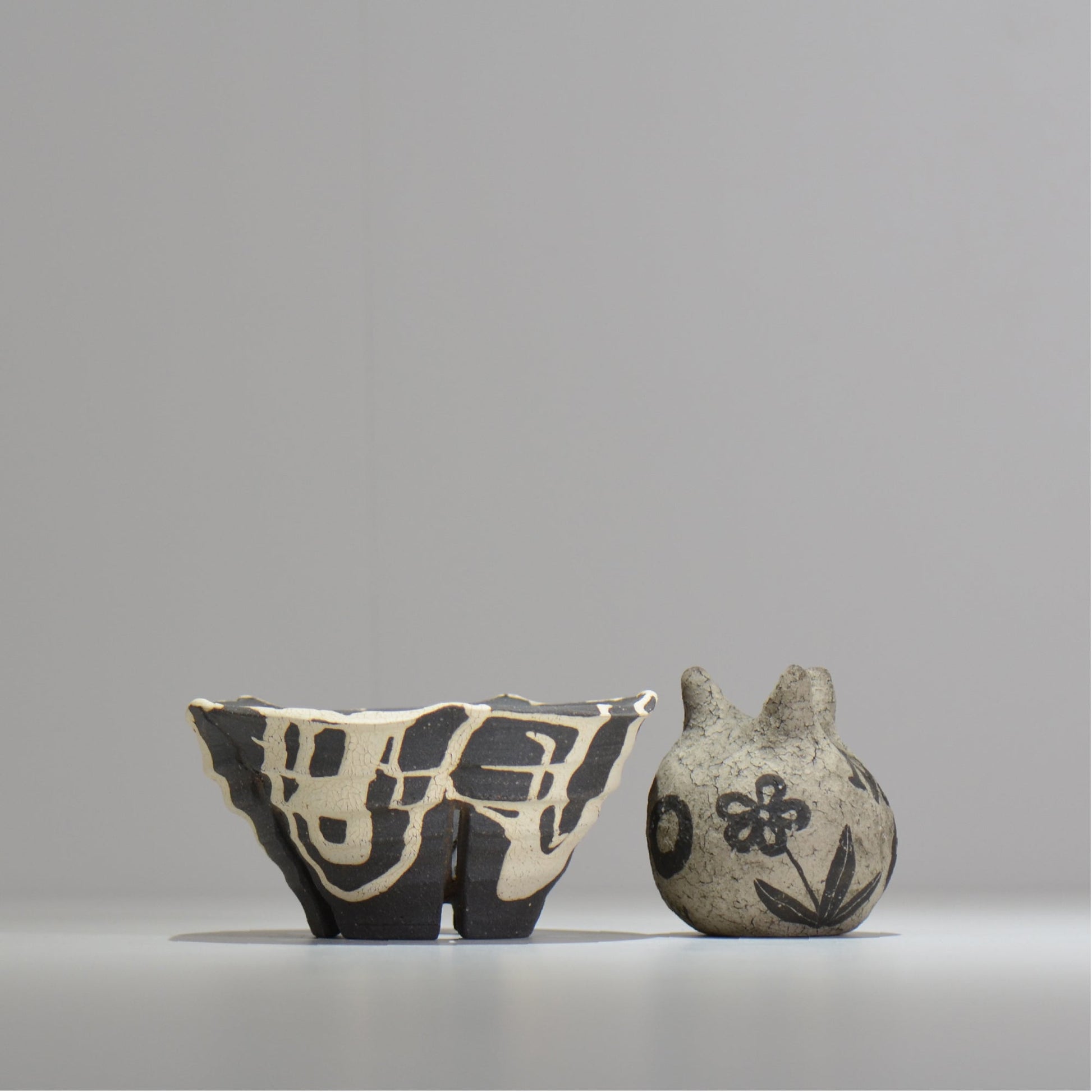 沼野 秀章 / 黒二白 / M / nh2_bwh08_m/ 約φ14.7cm / 植木鉢