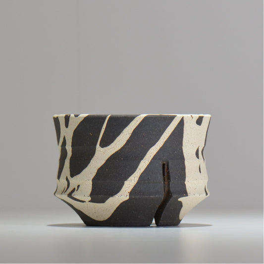 沼野 秀章 / 黒二白 / M / nh2_bwh10_m/ 約φ12.8cm / 植木鉢
