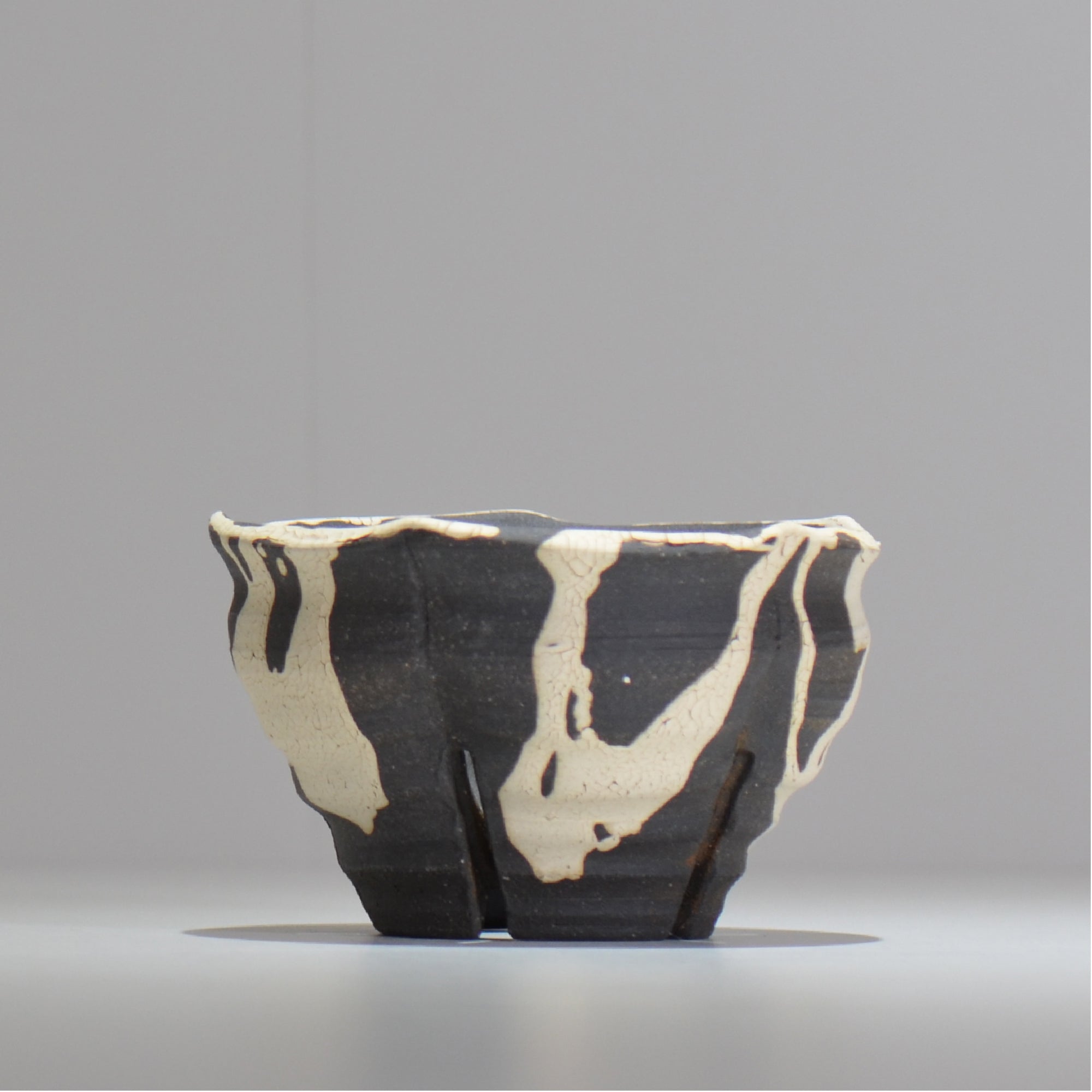 沼野 秀章 / 黒二白 / M / nh2_bwh11_m/ 約φ13.2cm / 植木鉢