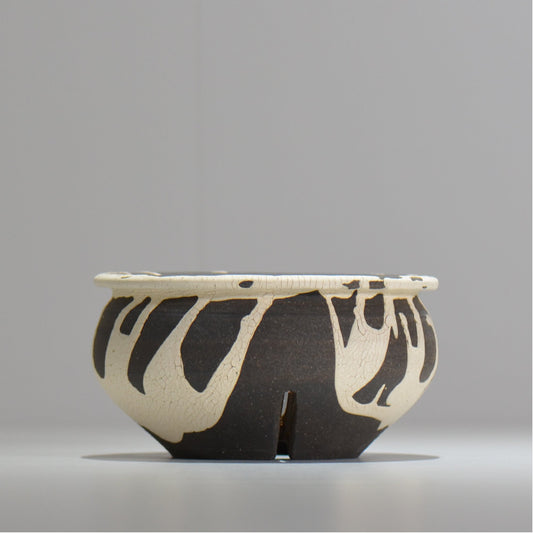 沼野 秀章 / 黒二白 / M / nh2_bwh13_m/ 約φ15cm / 植木鉢
