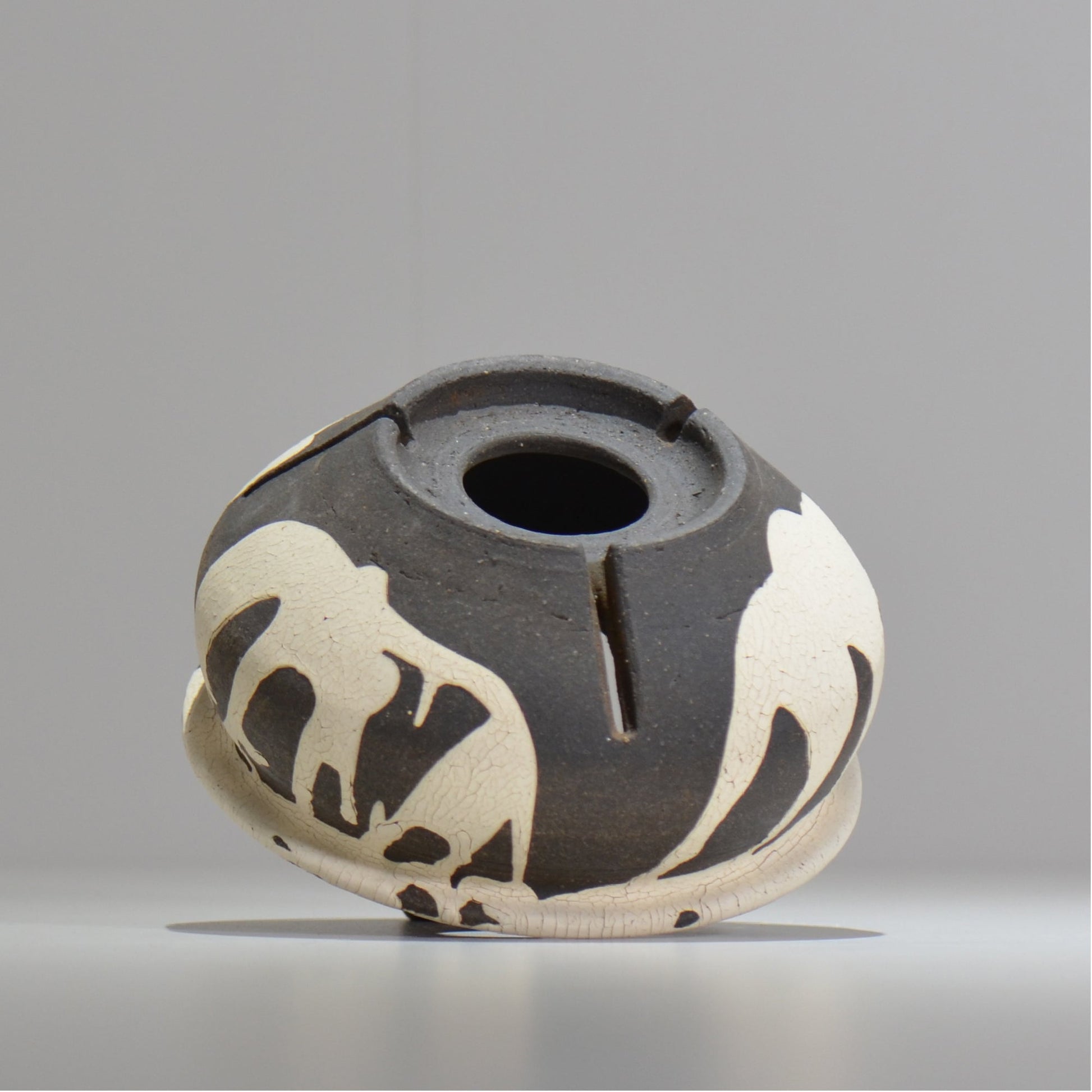 沼野 秀章 / 黒二白 / M / nh2_bwh13_m/ 約φ15cm / 植木鉢