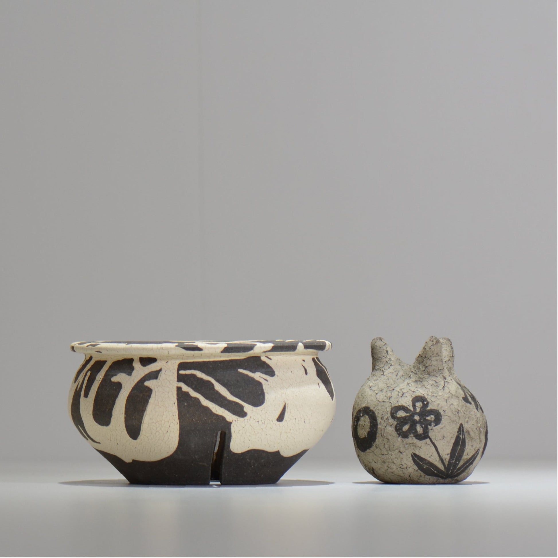 沼野 秀章 / 黒二白 / M / nh2_bwh13_m/ 約φ15cm / 植木鉢