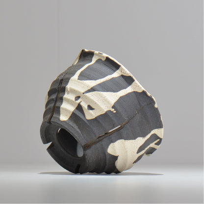 沼野 秀章 / 黒二白 / M / nh2_bwh14_m/ 約φ14.5cm / 植木鉢