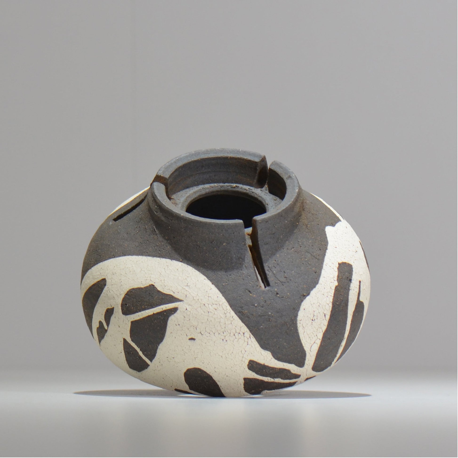 沼野 秀章 / 黒二白 / M / nh2_bwh15_m/ 約φ14cm / 植木鉢