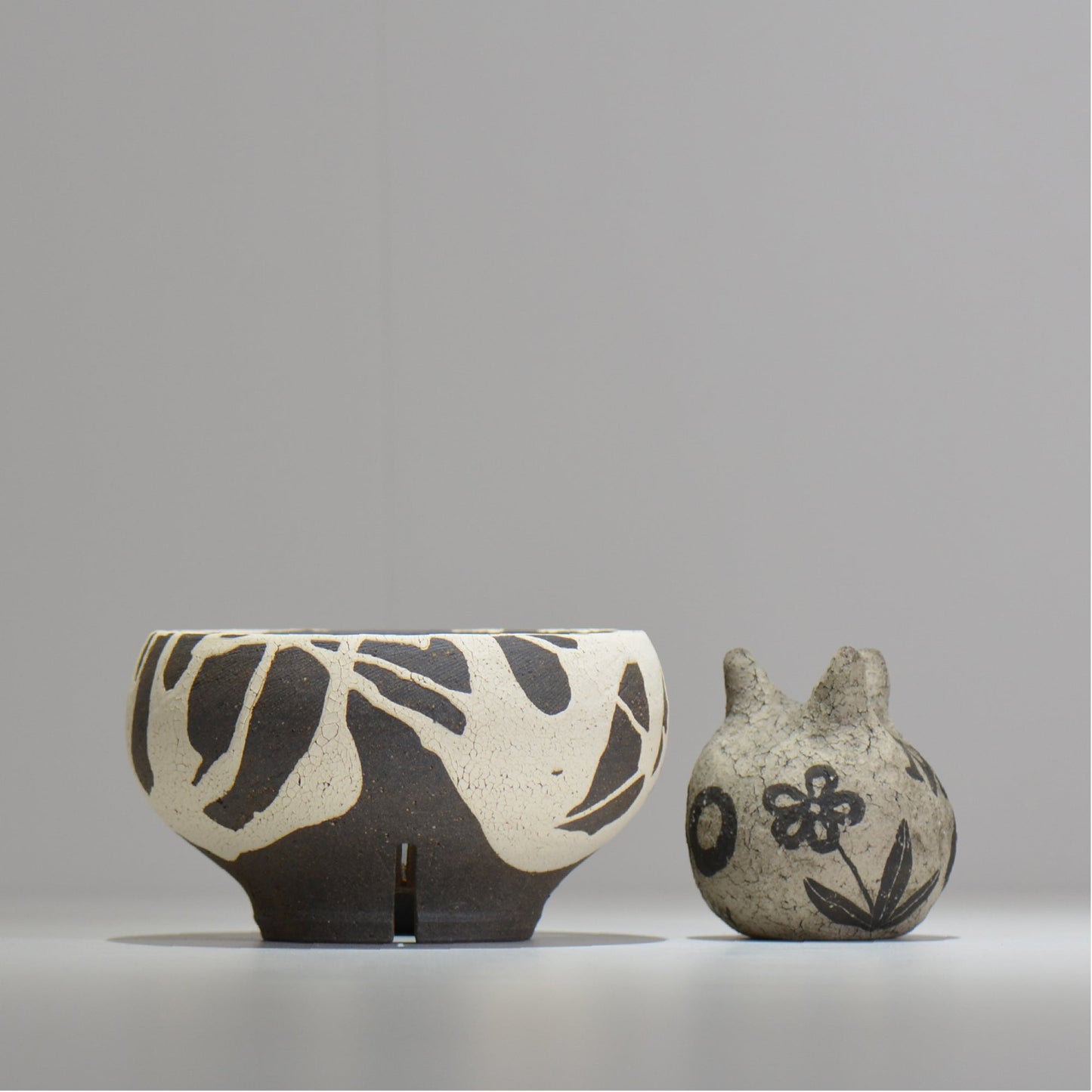 沼野 秀章 / 黒二白 / M / nh2_bwh15_m/ 約φ14cm / 植木鉢