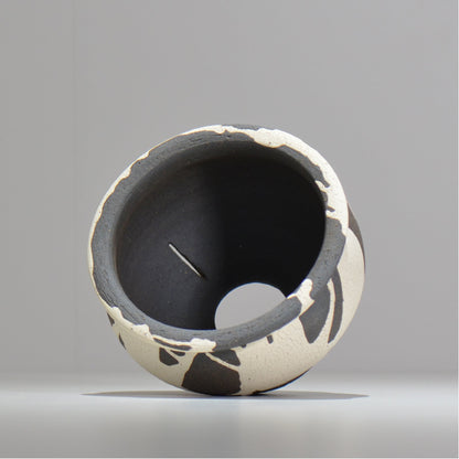 沼野 秀章 / 黒二白 / M / nh2_bwh16_m/ 約φ14cm / 植木鉢