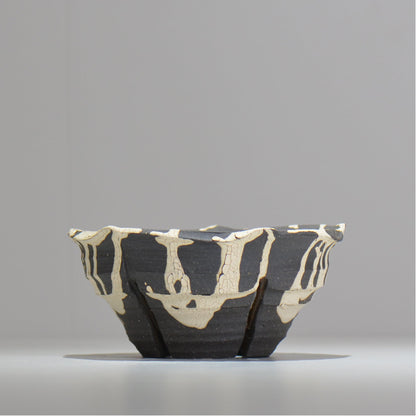 沼野 秀章 / 黒二白 / L / nh2_bwh17_l/ 約φ16cm / 植木鉢