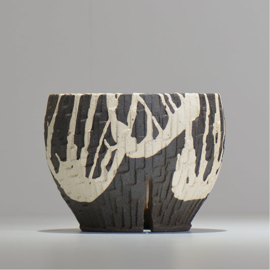 沼野 秀章 / 黒二白 / M / nh2_bwh19_m/ 約φ14cm / 植木鉢