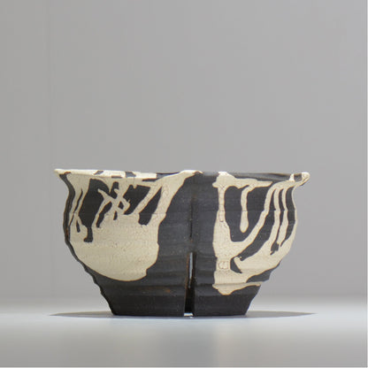 沼野 秀章 / 黒二白 / L / nh2_bwh20_l/ 約φ17cm / 植木鉢