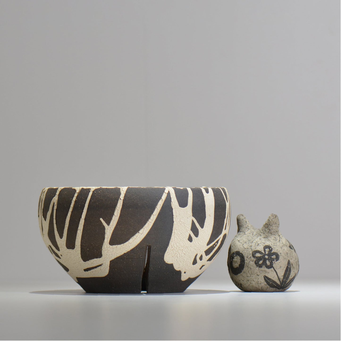 沼野 秀章 / 黒二白 / XL / nh2_bwh22_xl/ 約φ19cm / 植木鉢