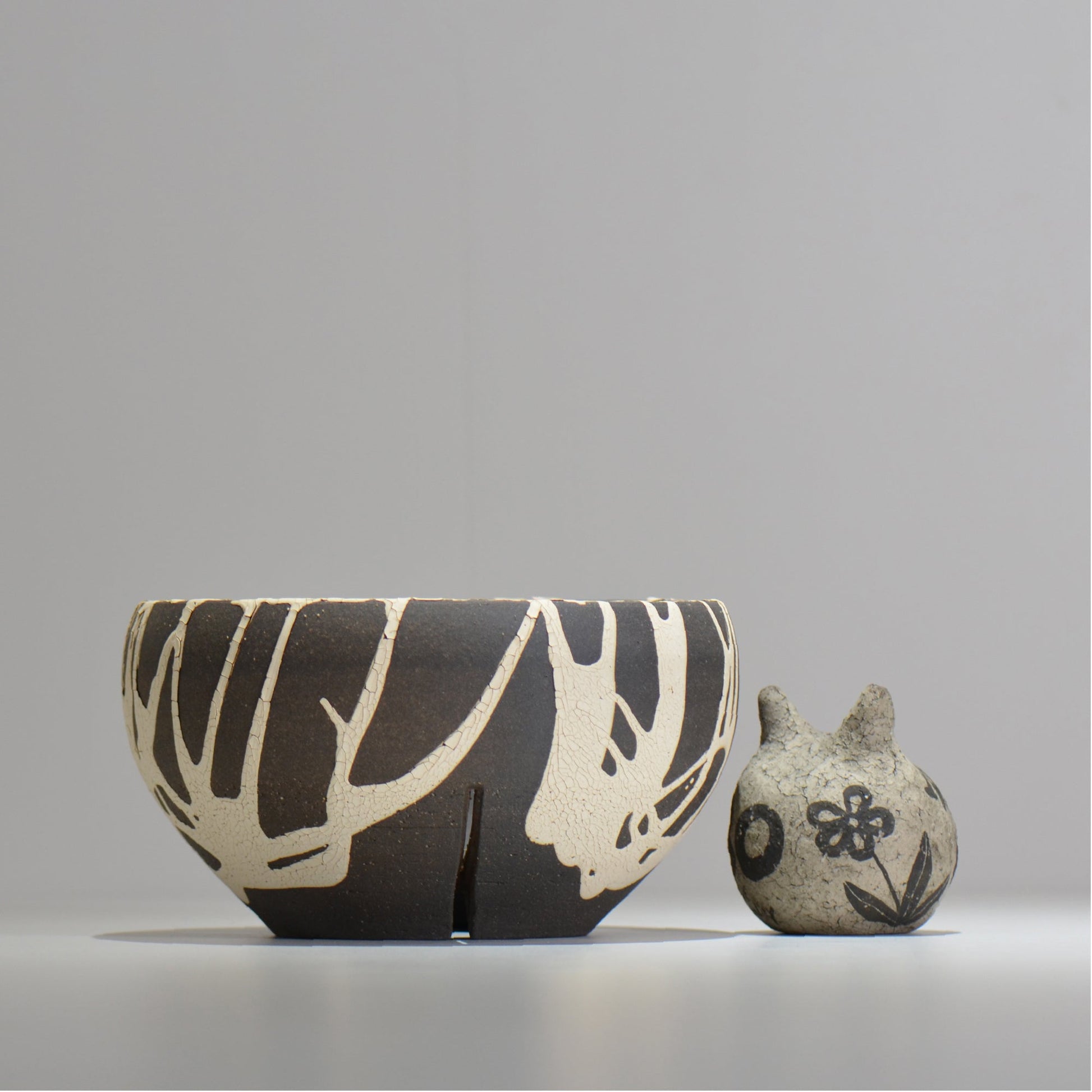 沼野 秀章 / 黒二白 / XL / nh2_bwh22_xl/ 約φ19cm / 植木鉢