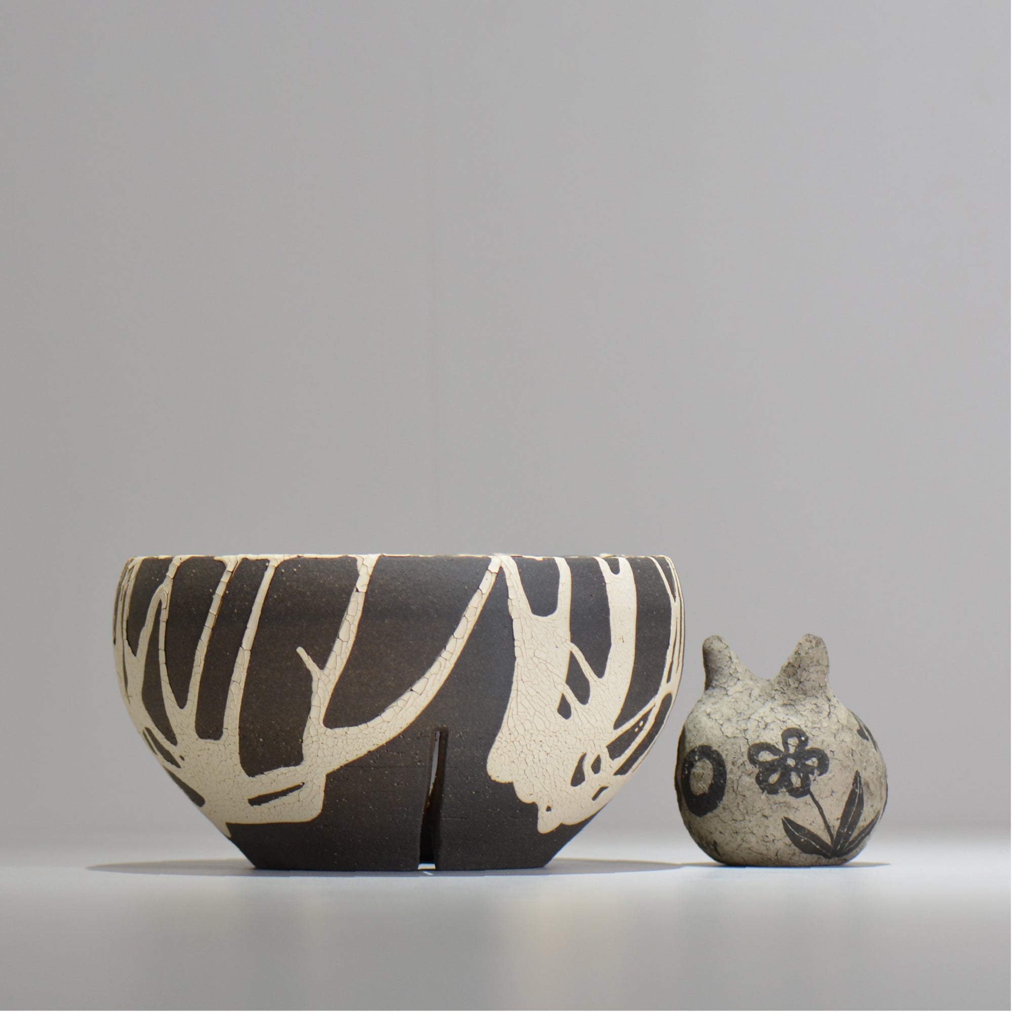 沼野 秀章 / 黒二白 / XL / nh2_bwh22_xl/ 約φ19cm / 植木鉢