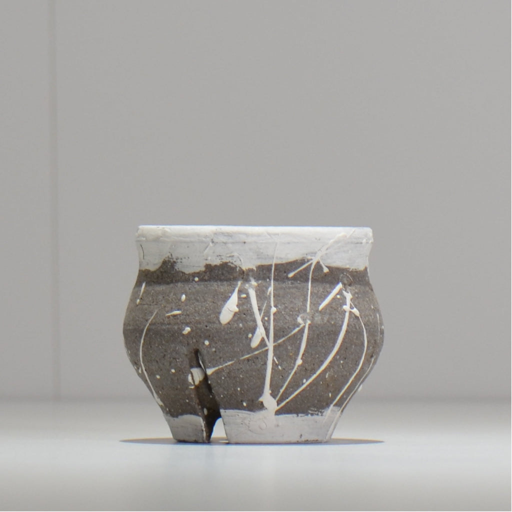 沼野 秀章 / 黒二白 /  nh3_bwh01_m / 約φ6.8cm / 植木鉢