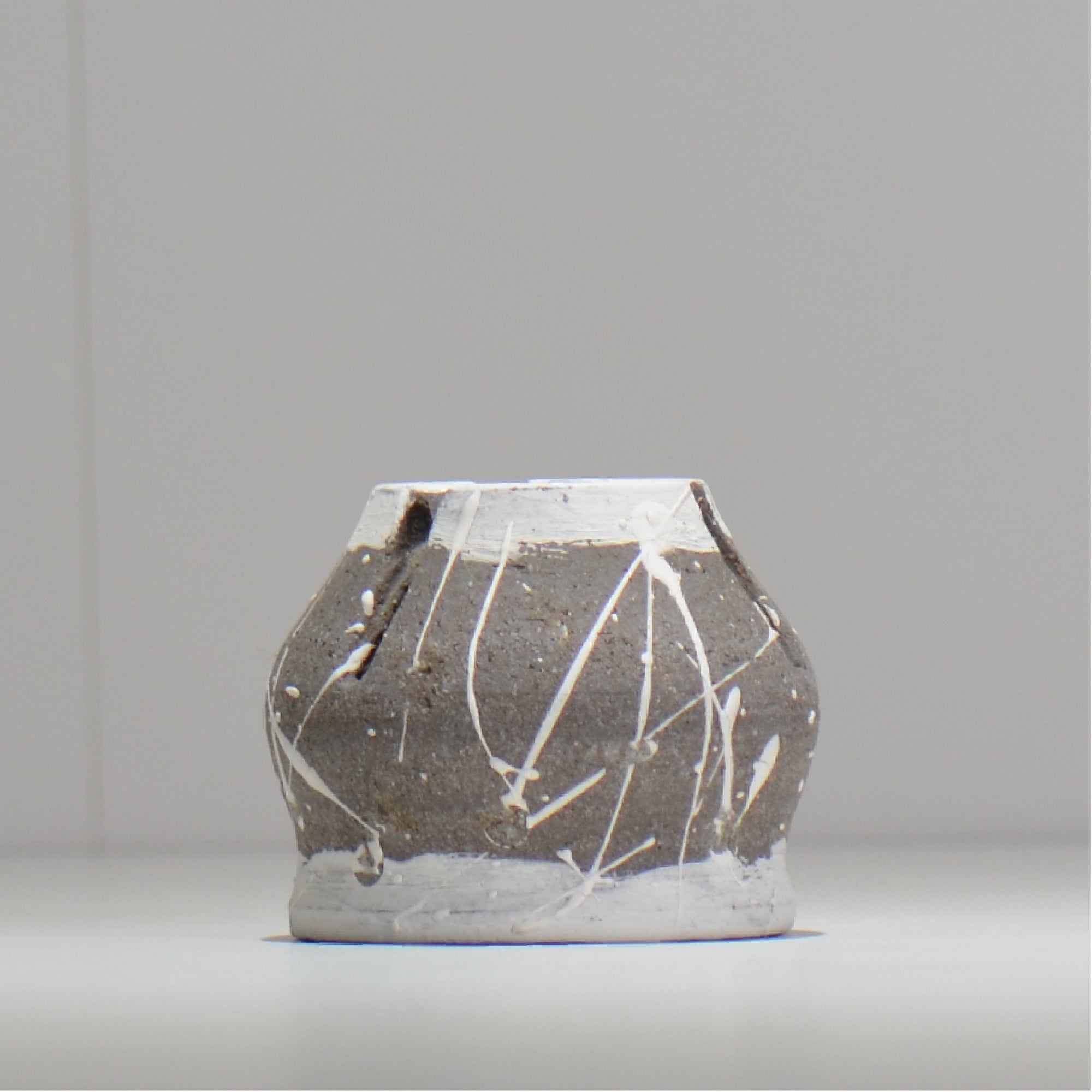 沼野 秀章 / 黒二白 /  nh3_bwh01_m / 約φ6.8cm / 植木鉢