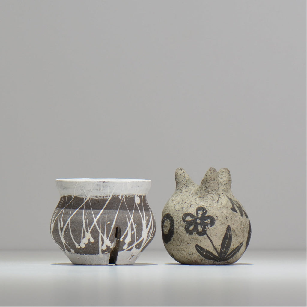 沼野 秀章 / 黒二白 / nh3_bwh05_xs / 約φ8cm / 植木鉢