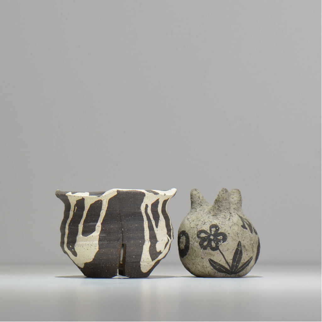 沼野 秀章 / 黒二白 / M / BWH08 / 約φ10.5cm / 植木鉢