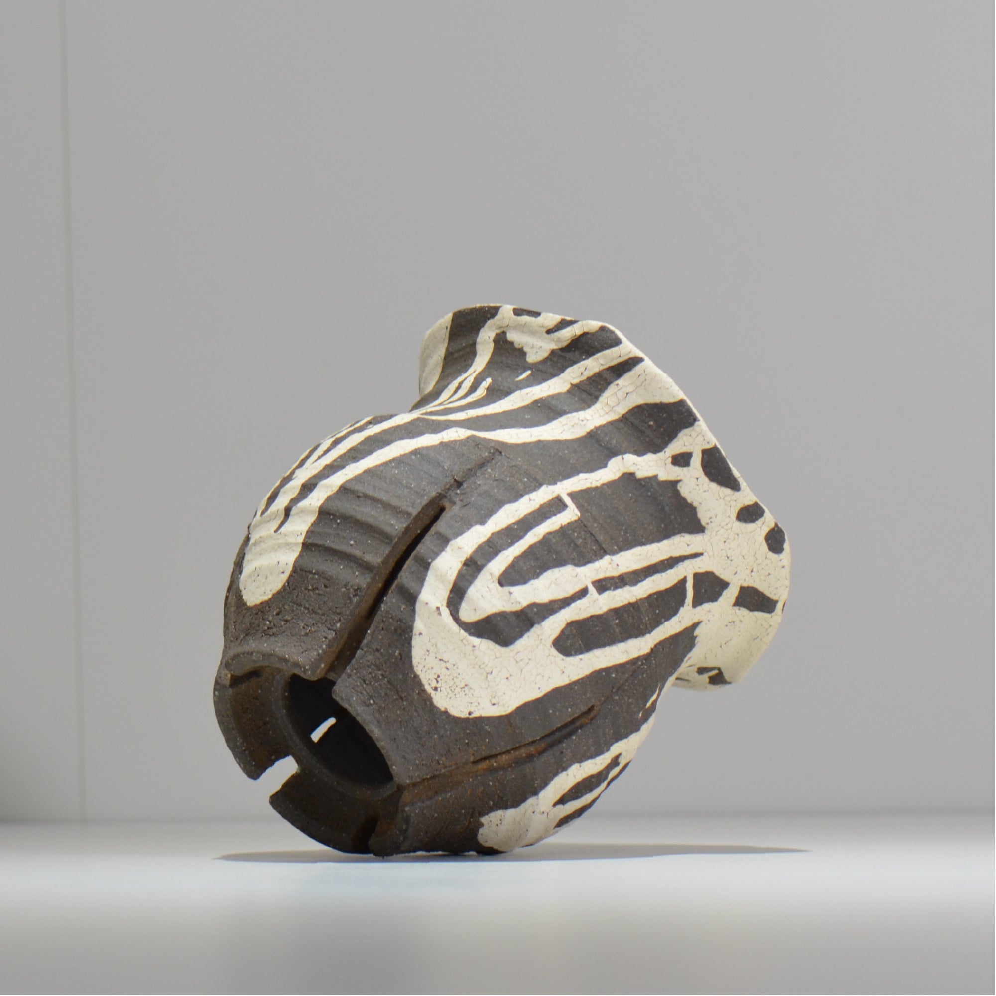 沼野 秀章 / 黒二白 /  nh3_bwh13_m / 約φ13cm / 植木鉢