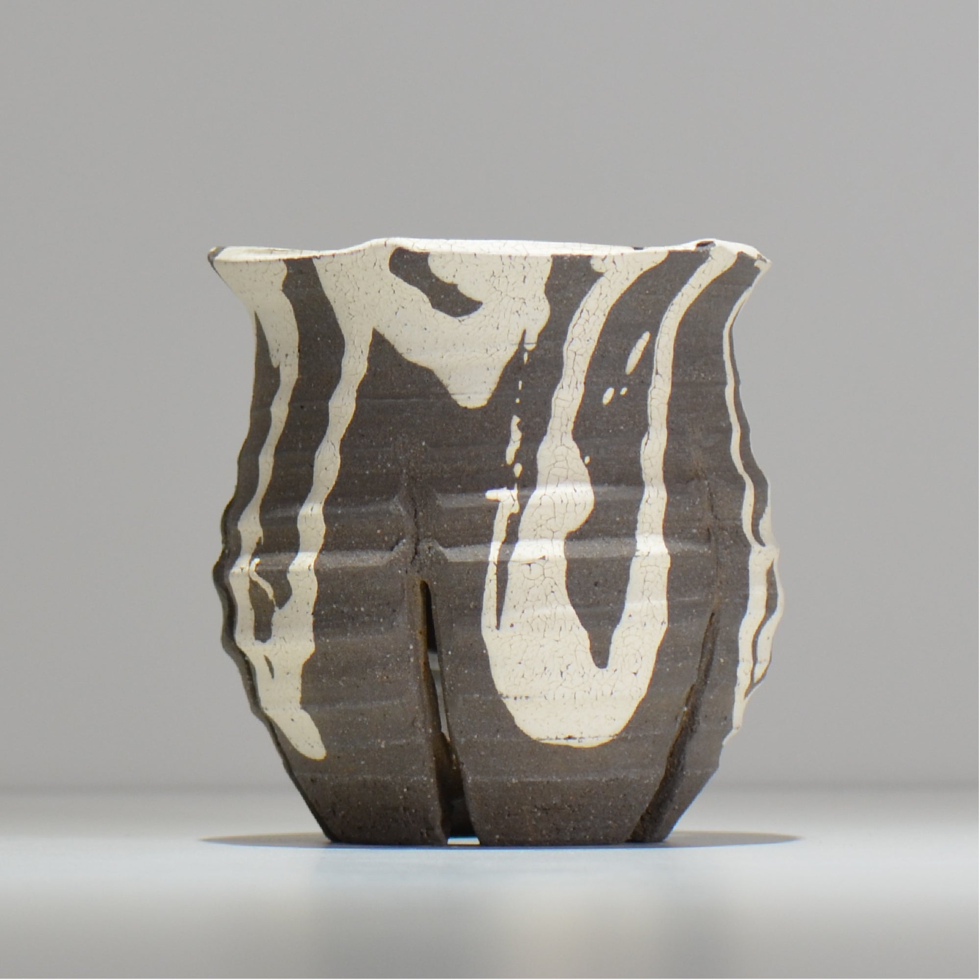 沼野 秀章 / 黒二白 / nh3_bwh14_m / 約φ12.2cm / 植木鉢 – ハチラボ