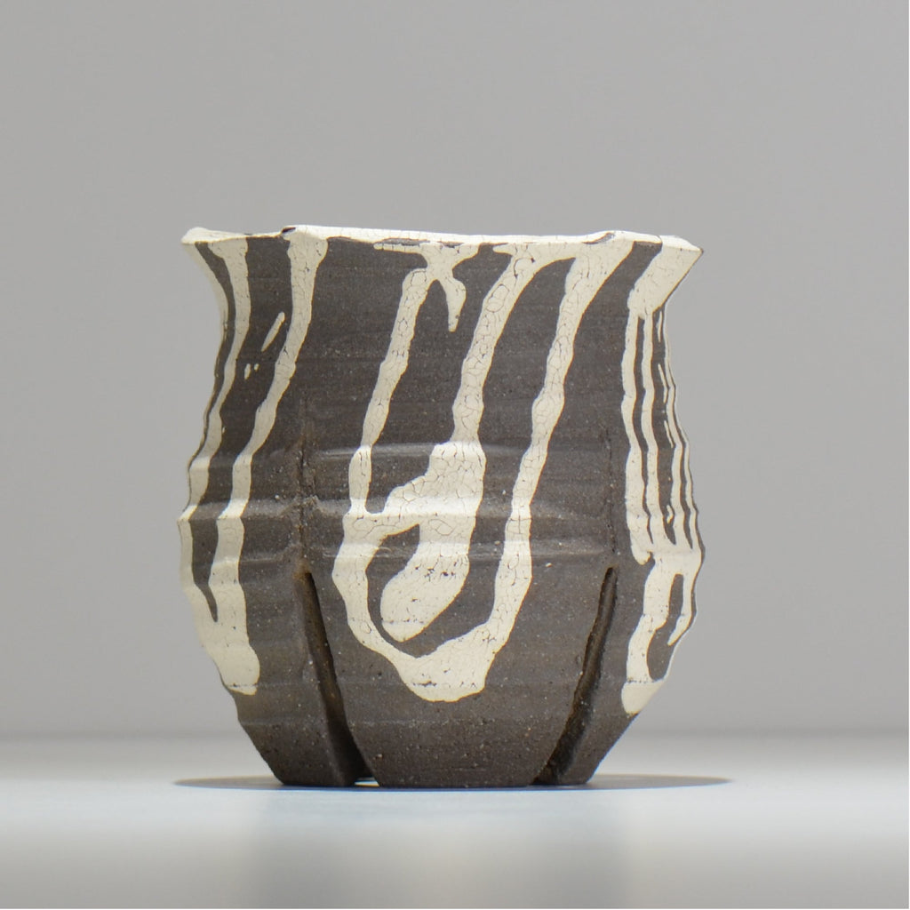 沼野 秀章 / 黒二白 /  nh3_bwh14_m / 約φ12.2cm / 植木鉢