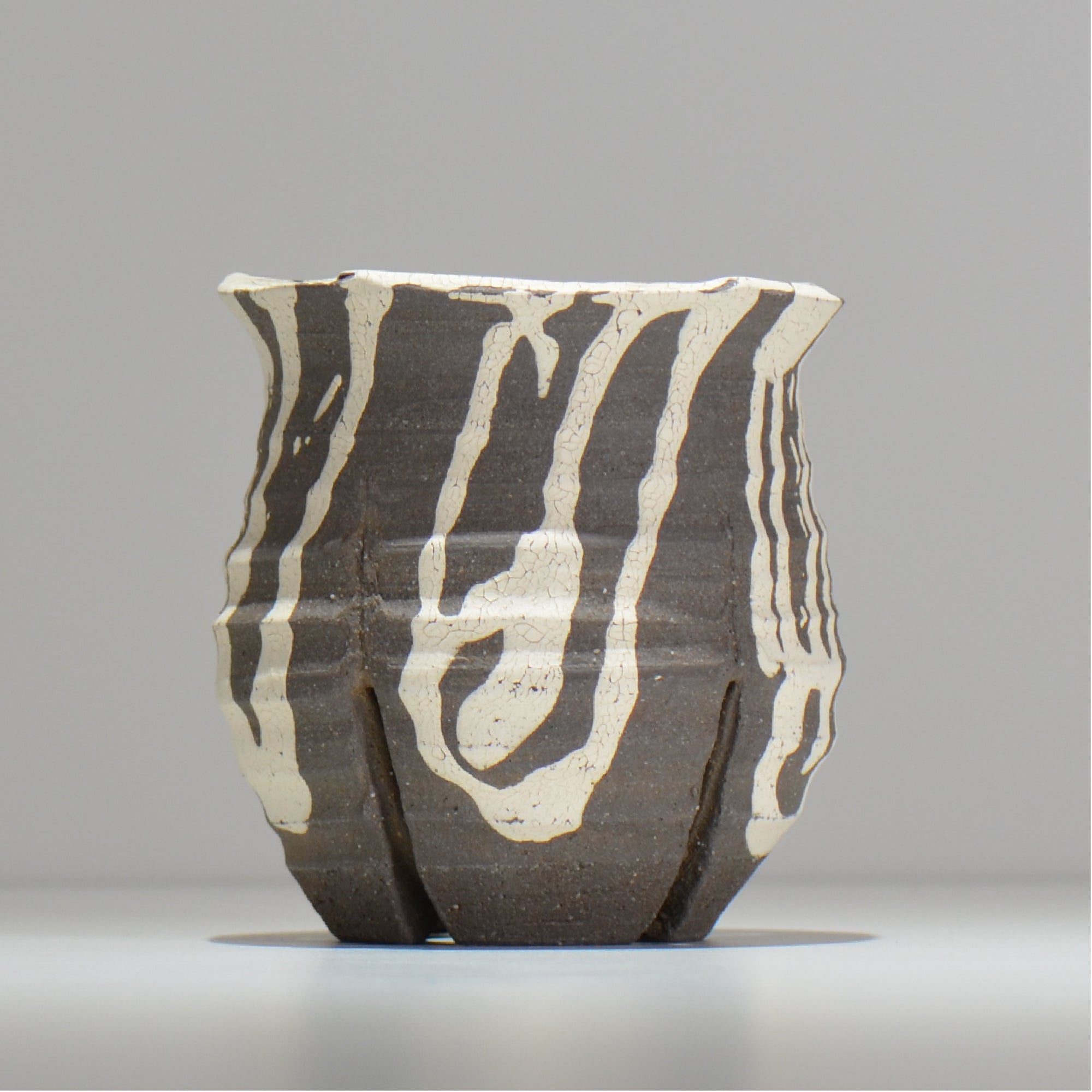 沼野 秀章 / 黒二白 /  nh3_bwh14_m / 約φ12.2cm / 植木鉢