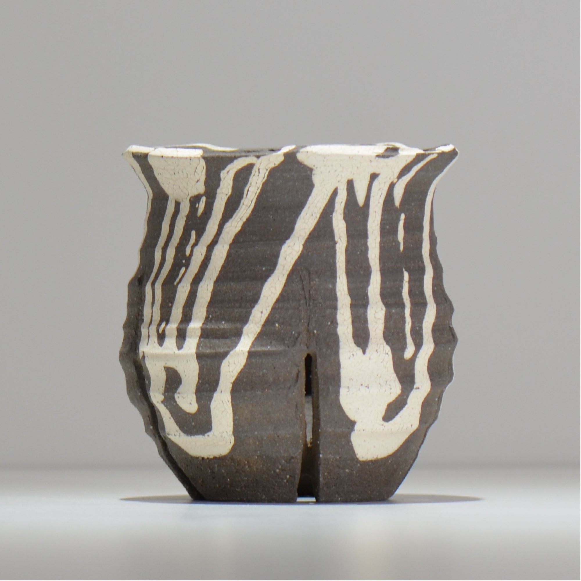 沼野 秀章 / 黒二白 /  nh3_bwh14_m / 約φ12.2cm / 植木鉢