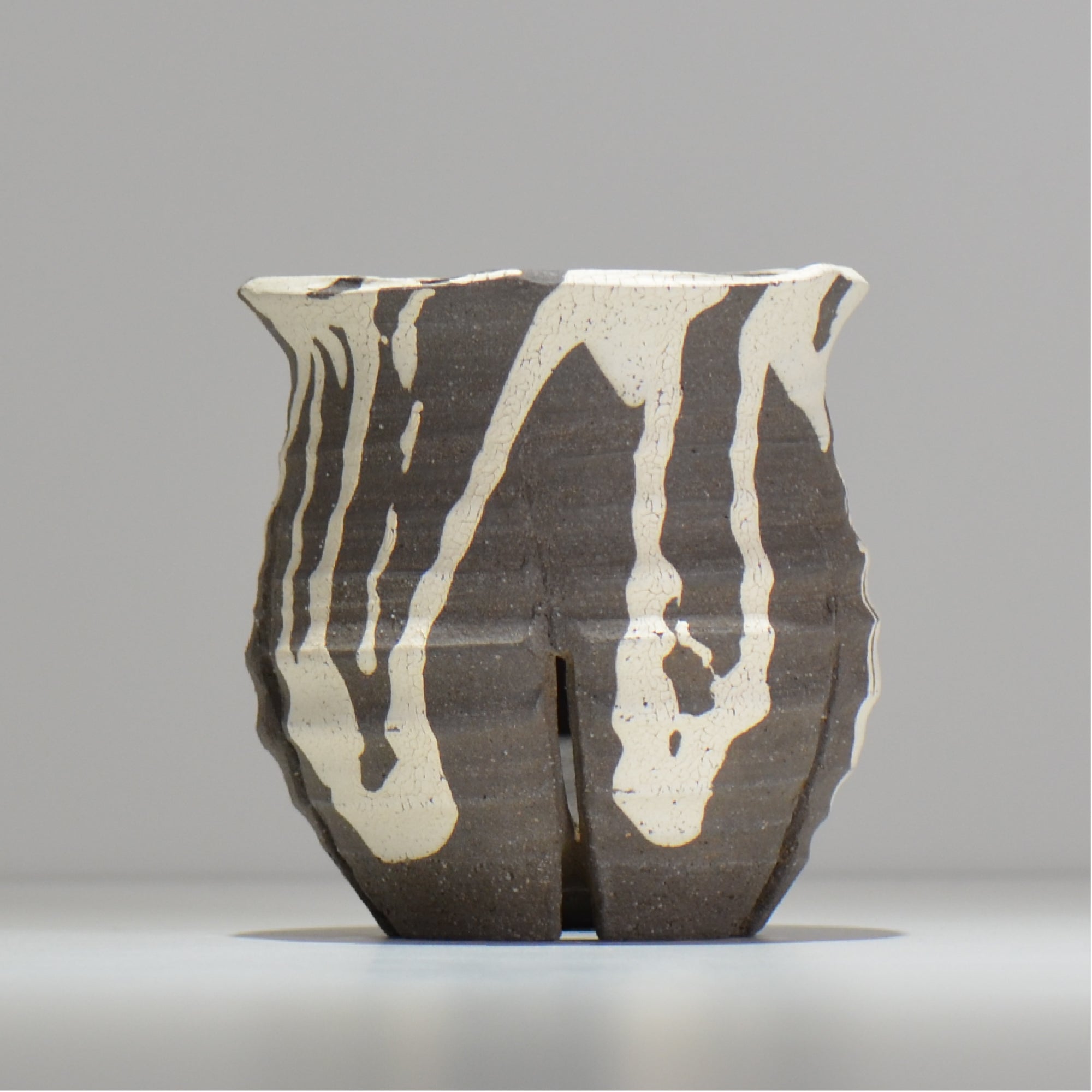 沼野 秀章 / 黒二白 /  nh3_bwh14_m / 約φ12.2cm / 植木鉢