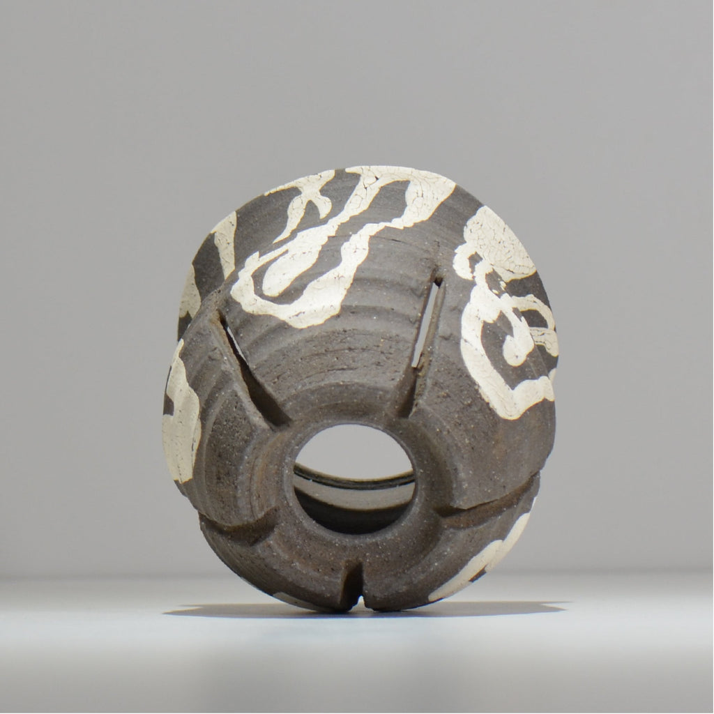 沼野 秀章 / 黒二白 /  nh3_bwh14_m / 約φ12.2cm / 植木鉢