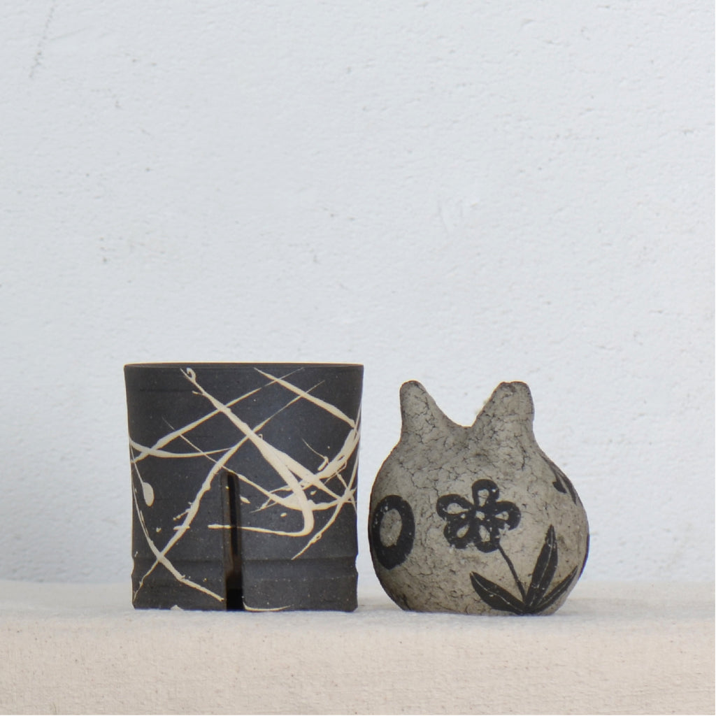 沼野 秀章 / 黒二白 / nh5_bw02_xs / 約φ8cm / 植木鉢