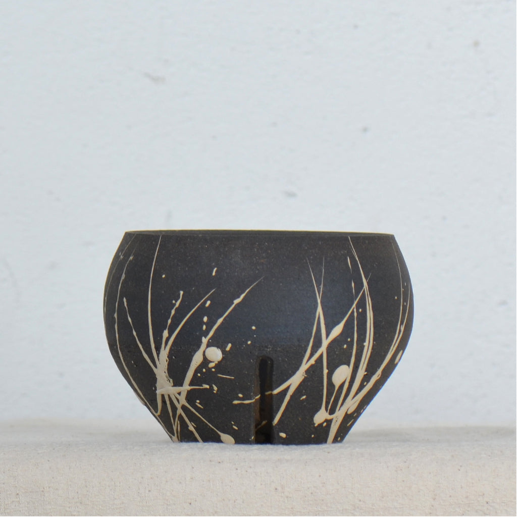 沼野 秀章 / 黒二白 / nh5_bw03_s / 約φ9.5cm / 植木鉢