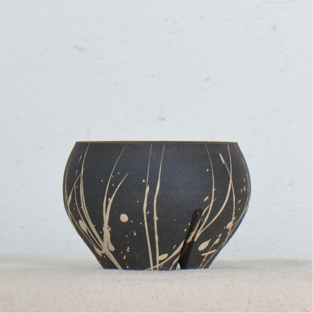 沼野 秀章 / 黒二白 / nh5_bw03_s / 約φ9.5cm / 植木鉢