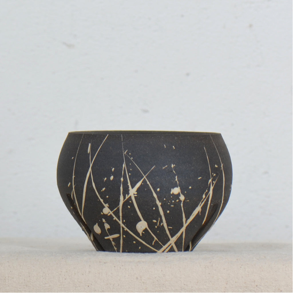 沼野 秀章 / 黒二白 / nh5_bw03_s / 約φ9.5cm / 植木鉢