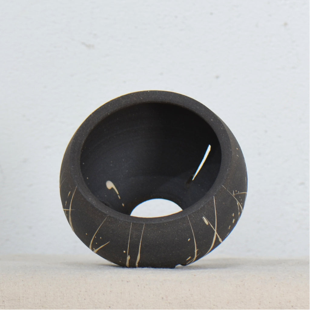 沼野 秀章 / 黒二白 / nh5_bw03_s / 約φ9.5cm / 植木鉢