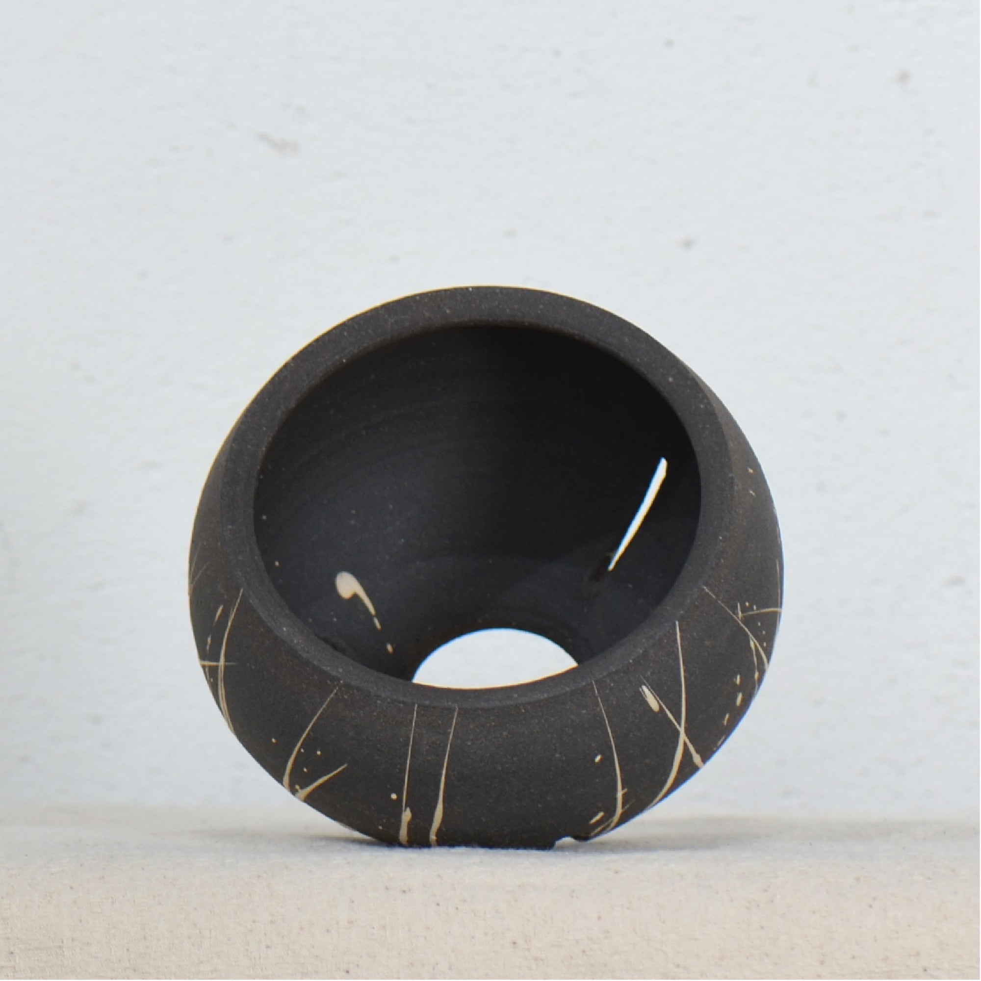 沼野 秀章 / 黒二白 / nh5_bw03_s / 約φ9.5cm / 植木鉢