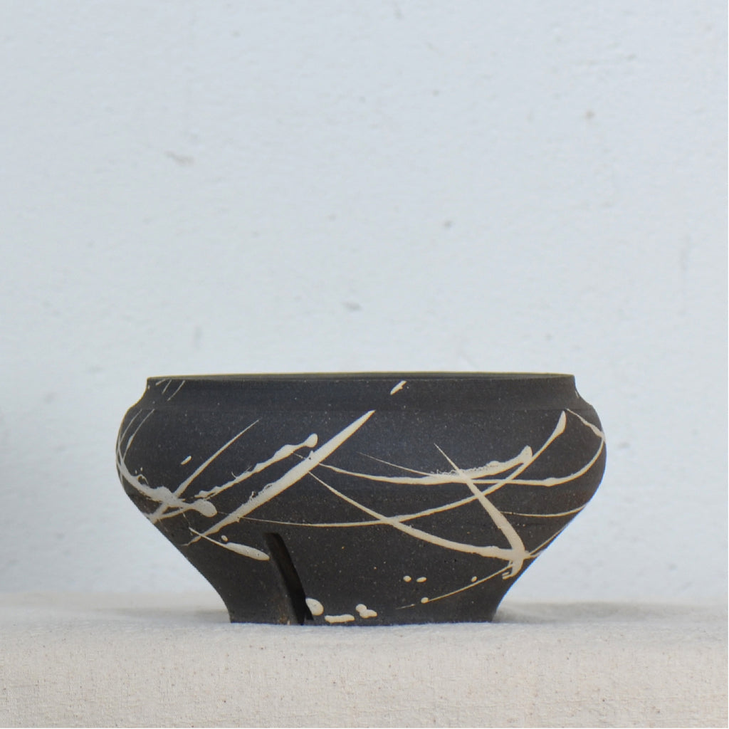沼野 秀章 / 黒二白 / nh5_bw04_s / 約φ12cm / 植木鉢