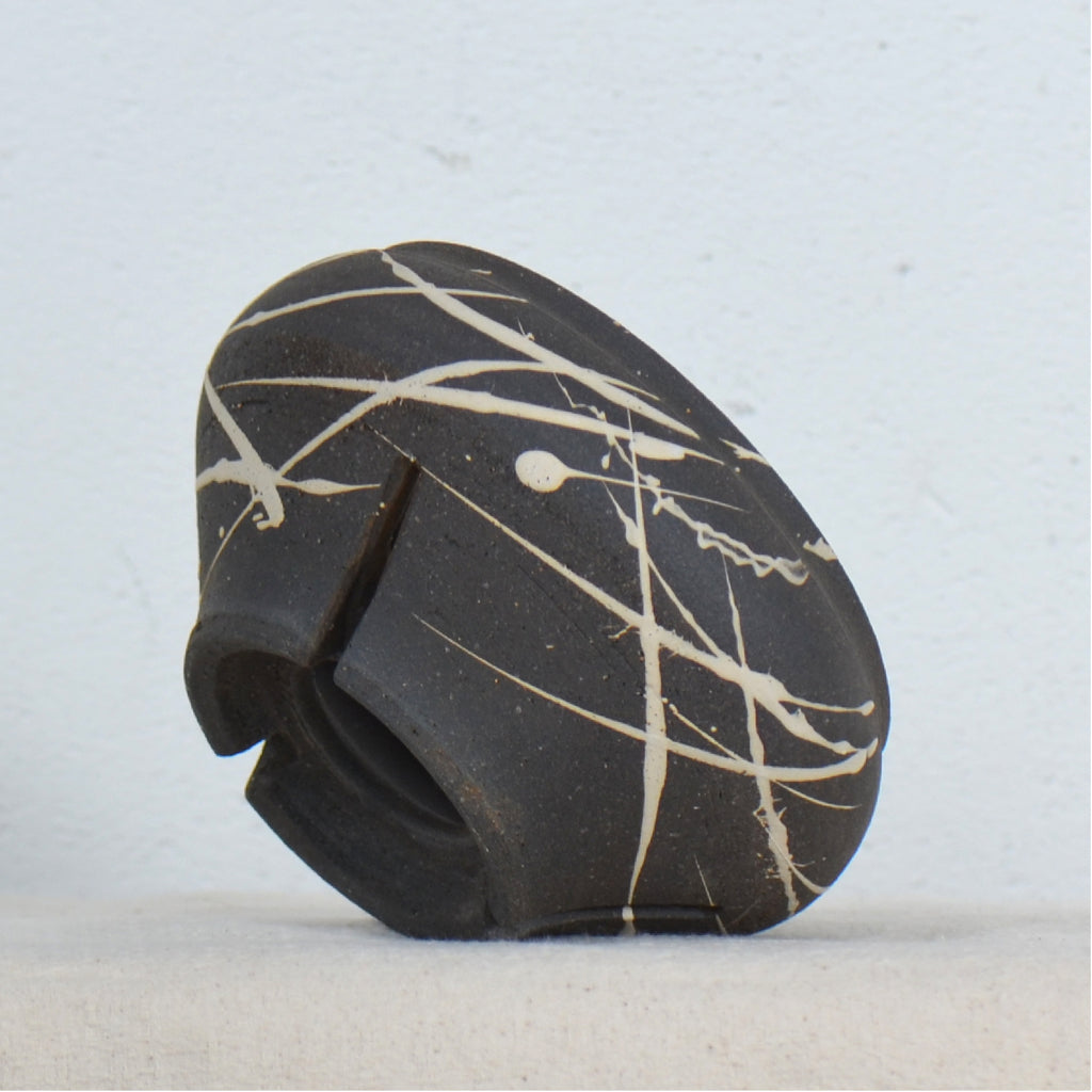 沼野 秀章 / 黒二白 / nh5_bw04_s / 約φ12cm / 植木鉢
